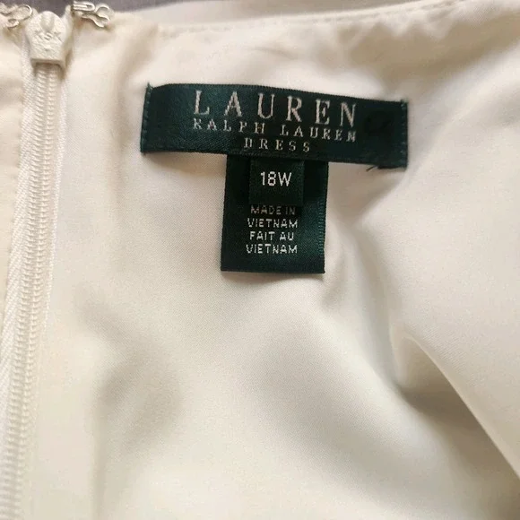 Lauren Ralph Lauren Classic Gray and White Sheath Dress Size 18‎ - Picture 5 of 6